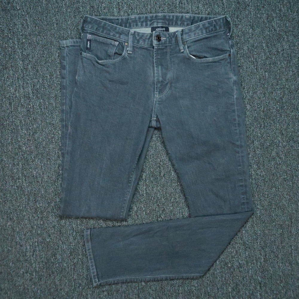 Armani Jeans Mens 31x31 Blue Gray 5‎ Pocket Straight Denim